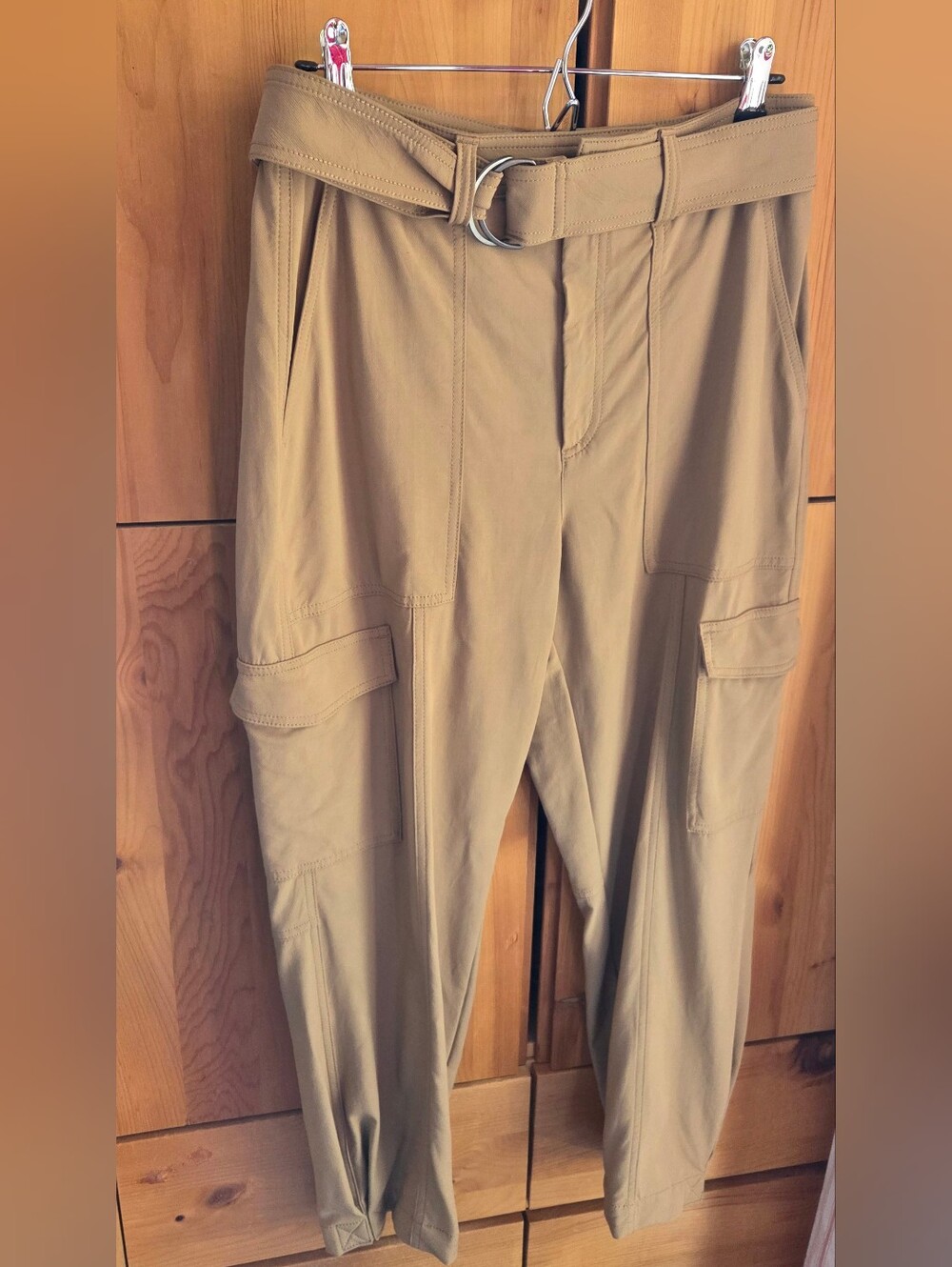 Banana Republic Women's Caramel Coloured Stretch Belted Cargo Pants Size 10